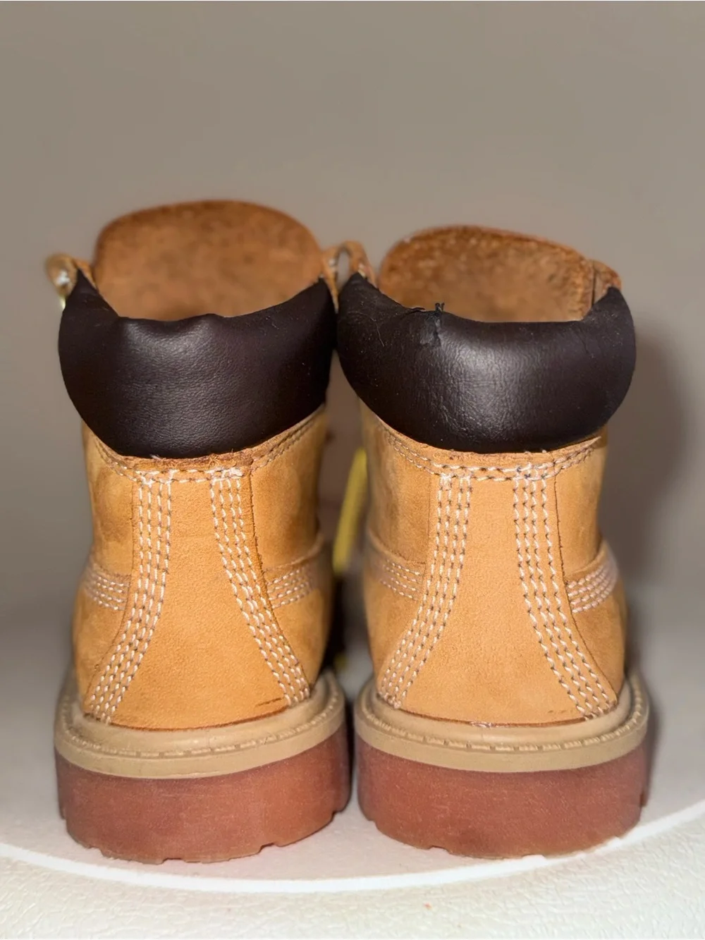 Timberland Kids Wheat Nubuck Lace-Up Boot with Dark Collar